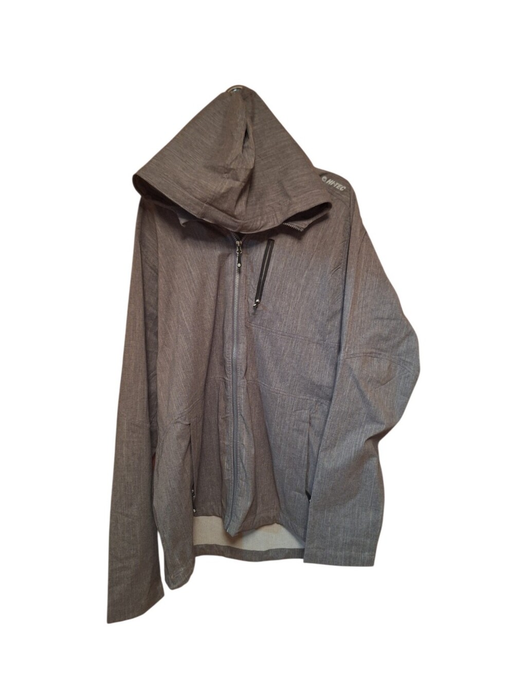 Hi-Tec Men's  Waterproof Rain Jacket Charcoal Gray XXL Outdoor Hooded Full Zip